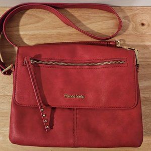 Franco Sarto Muted Red Crossbody Satchel Tote Handbag Shoulder Bag